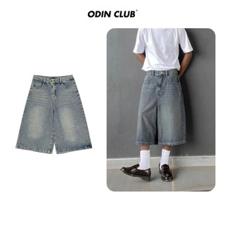 Quần Jeans lửng Vikor ODIN CLUB, Quần short ngố ống rộng chất liệu vải denim nam nữ unisex