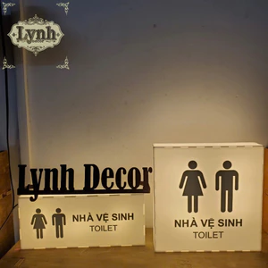 Hộp đèn Mica WC,Toilet,Reception đèn led,treo tường không viền sáng 5 mặt - LynhDecor free thiết kế