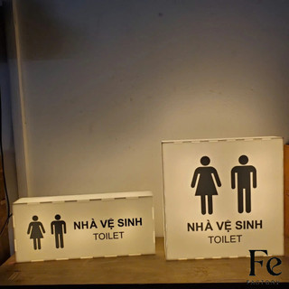 Hộp đèn Mica WC,Toilet,Reception đèn led,treo tường không viền sáng 5 mặt - FeDecor free thiết kế