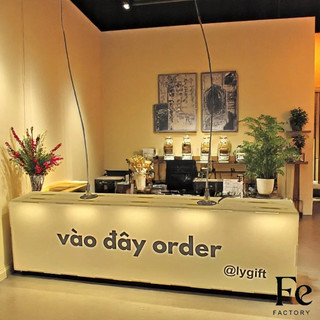 Hộp đèn Mica Order Here đèn led,treo tường không viền sáng 5 mặt,in UV miễn phí thiết kế - FeDecor