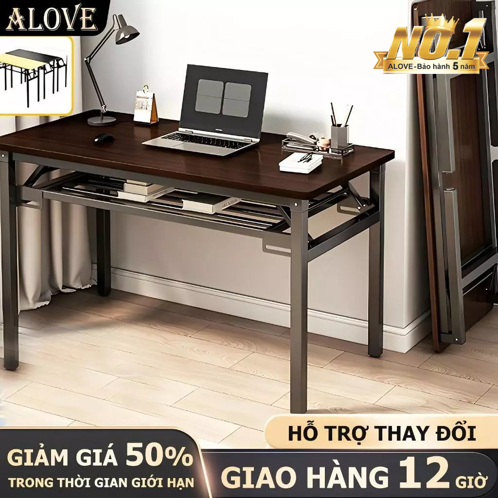 ALOVE Bàn gấp chắc chắn với khung sắt dày thích hợp cho văn phòng gọn gàng tiết kiệm không gian | BigBuy360 - bigbuy360.vn