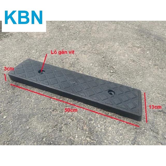Dốc kê bậc cao 3cm xe lên xuống bằng nhựa KBN ( L50 x 13 x 3cm