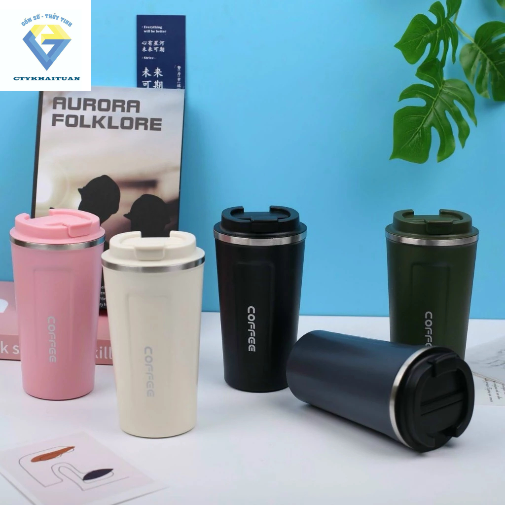 Ly coffee bằng inox 304 , ly giữ nhiệt inox uống cafe 510ml nắp đậy kín ...