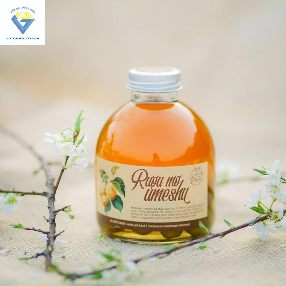 Chai thủy tinh MẬP LÙN nắp bạc 350ml / Chai 350ml bằng thủy tinh nắp ...