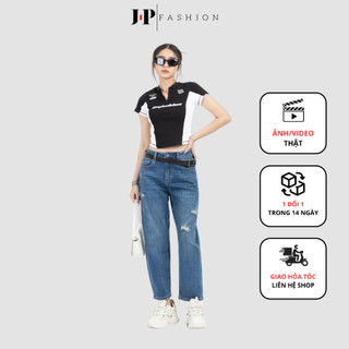 Quần Jean Nữ JP FASHION Kiểu Dáng Baggy, Quần Jean Rách Lưng Cao Vải Mềm Co Dãn Cân Mọi Vóc Dáng 11109723