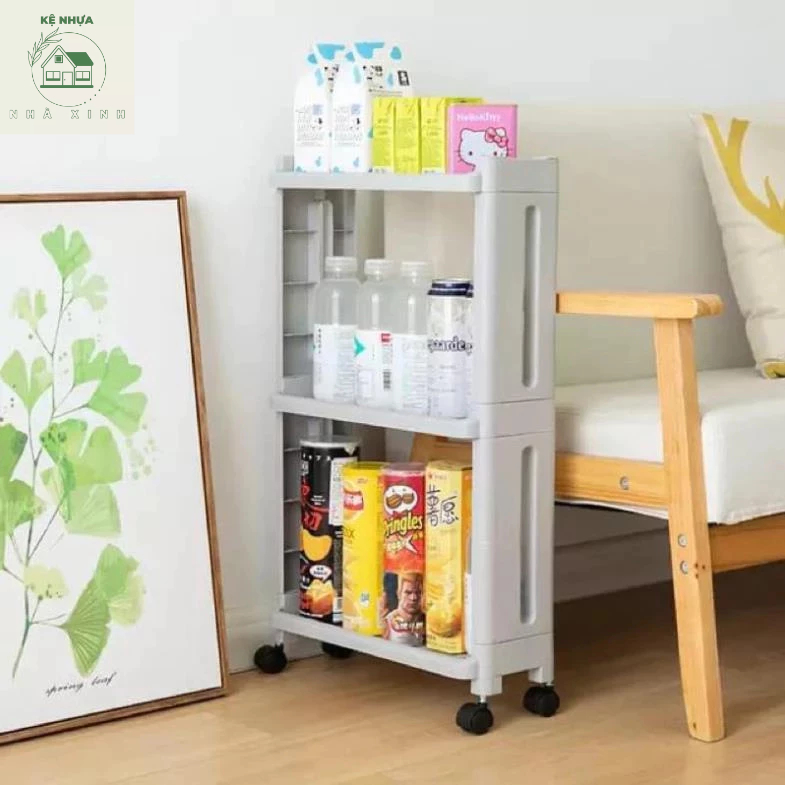 Kệ nhựa để đồ chai lọ Khe Hẹp 15cm 3 Tầng COZY HOME để đồ nhà tắm nhà vệ sinh mỹ phẩm tiết kiệm không gian