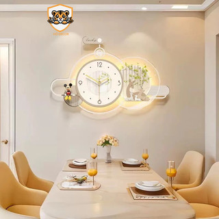 (J5) Đồng hồ họa tiết đàn huơu sang trọng có đèn led đẹp, decor cửa hàng, phòng khách, phòng ngủ, quà tặng đẹp