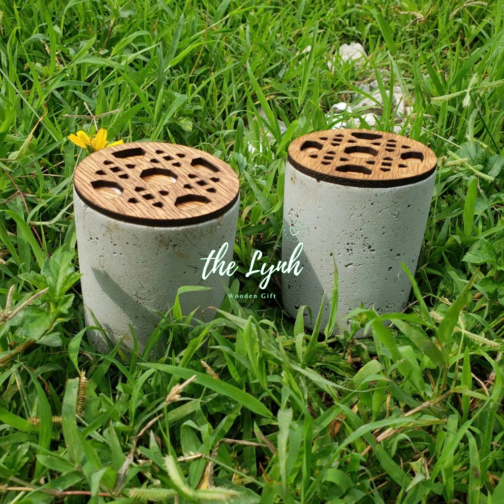 CHẬU/ CỐC NẾN THƠM,Hủ Đựng Bút XI MĂNG, - MIễn Phí Khắc Tên