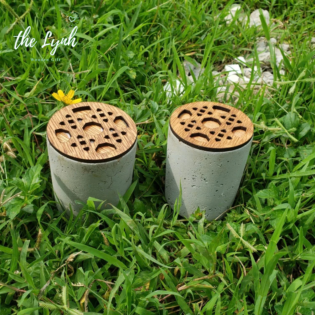 CHẬU/ CỐC NẾN THƠM,Hủ Đựng Bút XI MĂNG, - MIễn Phí Khắc Tên