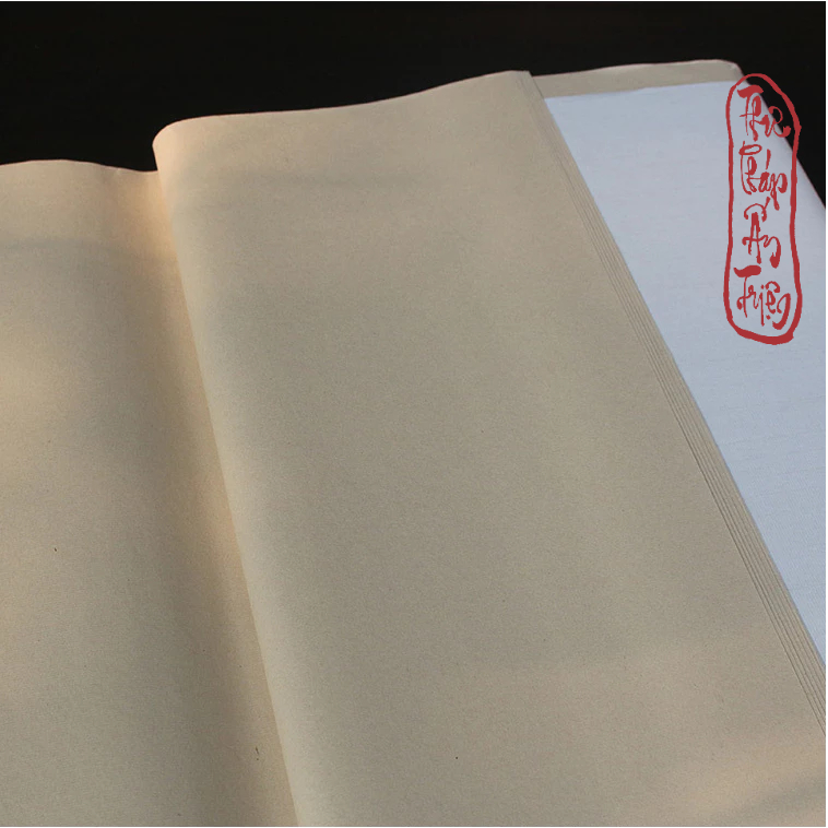 5 Tờ Giấy Xuyến Chỉ Màu Trắng - Giả Cổ Chuyên Dùng Vẽ Tranh Thủy Mặc Viết Thư Pháp Bán Sinh Bán Thục - Thục Tuyên