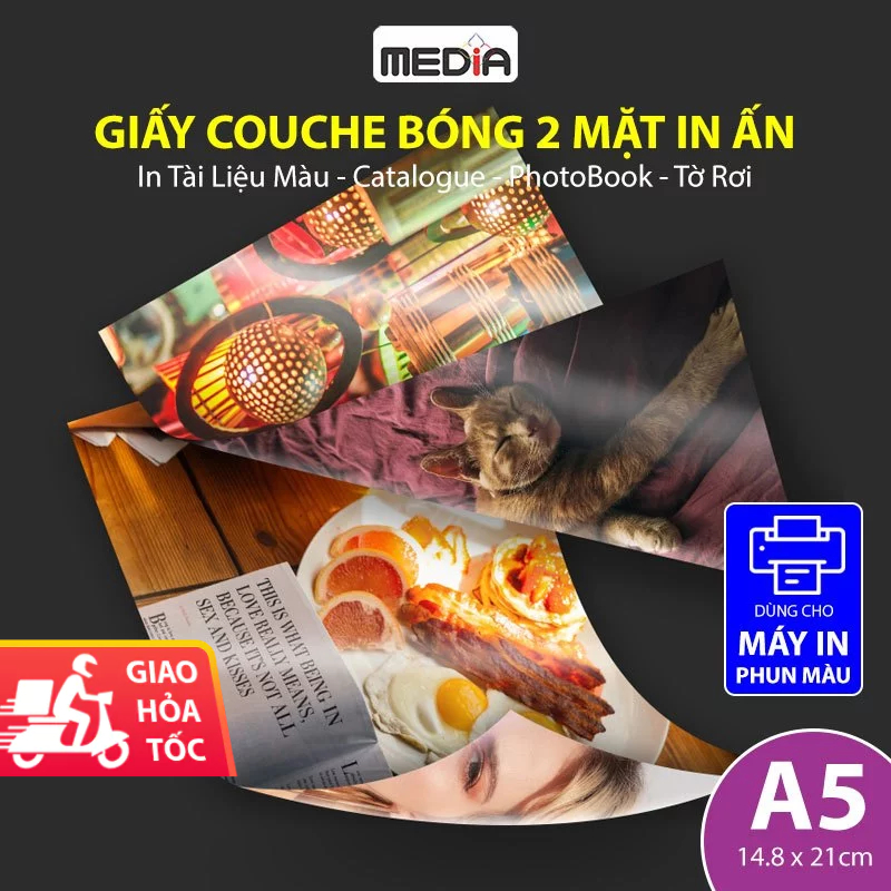 Giấy In Ảnh A4/A5 Media Couche Bóng 2 Mặt In 50 Tờ, Giấy In Màu ...
