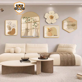 (I13)Set 5 Tranh Treo Tường Đồng Hồ Decor Phòng Khách Chất Liệu Tráng Gương Cao Cấp HỔ DECOR - TRANH ĐỒNG HỒ CAO CẤP