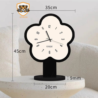 Đồng hồ Popo hình bông hoa để bàn, đồng hồ decor đẹp sáng tạo
