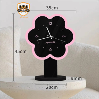 Đồng hồ Popo hình bông hoa để bàn, đồng hồ decor đẹp sáng tạo