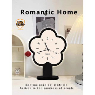 Đồng hồ Popo hình bông hoa để bàn, đồng hồ decor đẹp sáng tạo