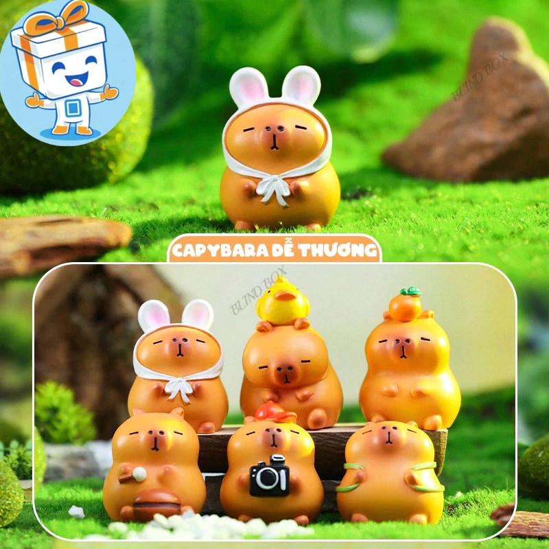 CAPYBARA DỄ THƯƠNG - Đồ chơi, quà tặng Blind box/hộp mù mô hình chuột
