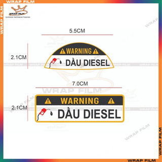 Tem dán nắp bình xăng, cảnh báo đổ xăng A95 hoặc dầu Diesel cho xe ôtô
