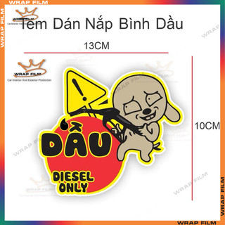 Tem dán nắp bình xăng, bình dầu  - Tem PVC 3 lớp cao cấp không thấm nước, chống phai màu