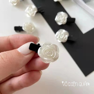 Kẹp Tóc Mái Mini Hoa Trà Trắng Phong Cách Hàn Quốc Thanh Lịch Dễ Thương Dành Cho Nữ