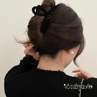 Kẹp tóc càng cua phối nhung đen sang trọng quý phái dành cho nữ đi học đi làm đi chơi dư tiệc phong cách hàn quốc