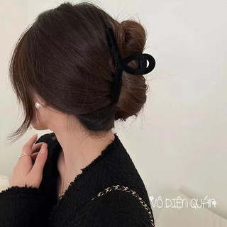 Kẹp tóc càng cua phối nhung đen sang trọng quý phái dành cho nữ đi học đi làm đi chơi dư tiệc phong cách hàn quốc