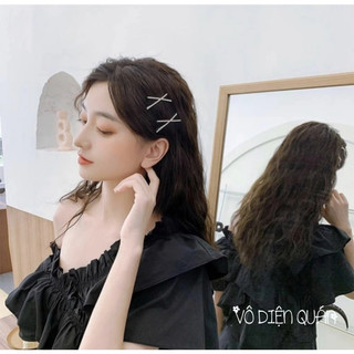 Cặp tép chữ X đính đá trang trí phong cách Hàn Quốc thời trang thanh lịch sang trọng dành cho nữ