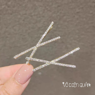Cặp tép chữ X đính đá trang trí phong cách Hàn Quốc thời trang thanh lịch sang trọng dành cho nữ