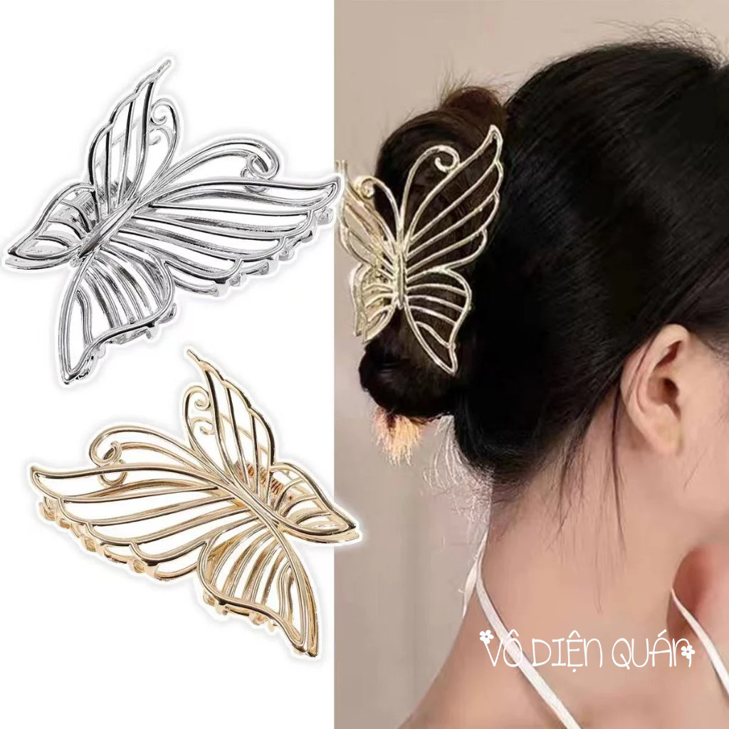 kẹp tóc Kẹp càng cua kim loại hồ điệp 4 cánh sang trọng quyến rũ thanh lịch phong cách Hàn Quốc dành cho nữ giới