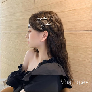 Cặp tép chữ X đính đá trang trí phong cách Hàn Quốc thời trang thanh lịch sang trọng dành cho nữ
