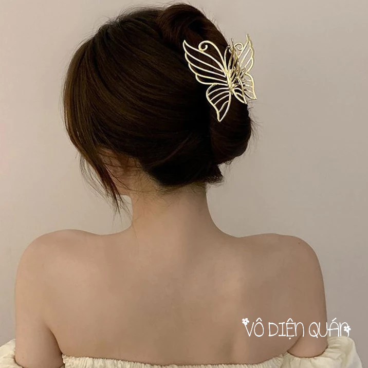 kẹp tóc Kẹp càng cua kim loại hồ điệp 4 cánh sang trọng quyến rũ thanh lịch phong cách Hàn Quốc dành cho nữ giới
