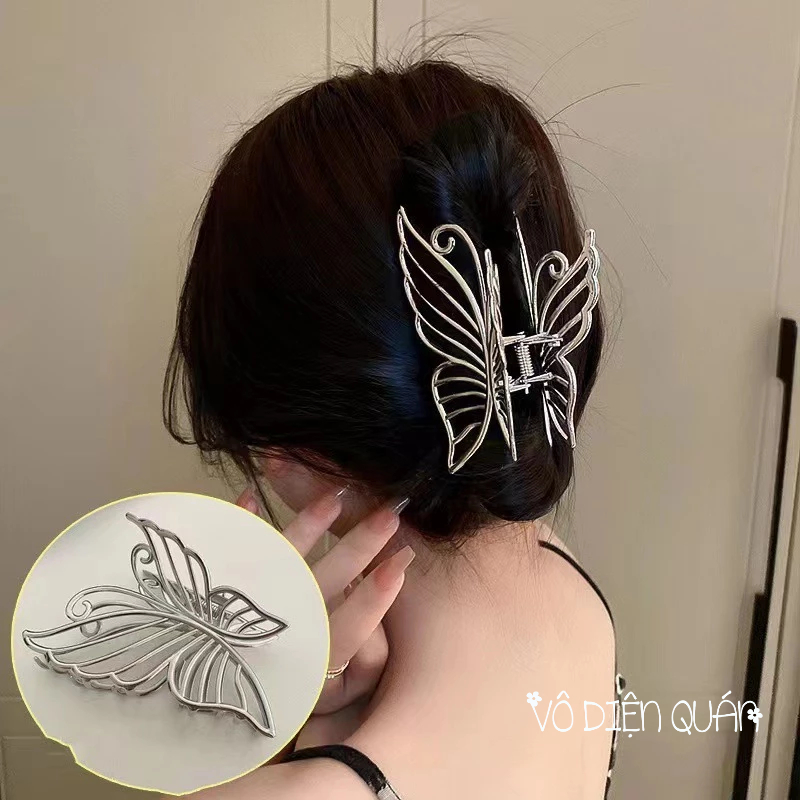 kẹp tóc Kẹp càng cua kim loại hồ điệp 4 cánh sang trọng quyến rũ thanh lịch phong cách Hàn Quốc dành cho nữ giới
