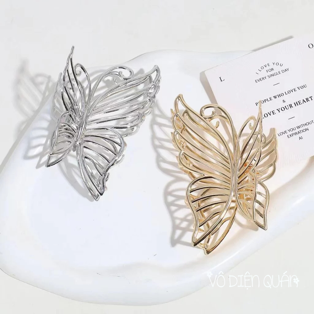 kẹp tóc Kẹp càng cua kim loại hồ điệp 4 cánh sang trọng quyến rũ thanh lịch phong cách Hàn Quốc dành cho nữ giới