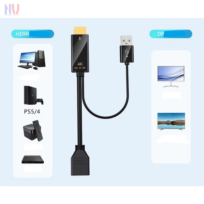 Dây cáp chuyển HDMI to DP( Displayport) 4K 2K 60Hz dài 20cm - 1.8m ...