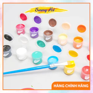 Set màu nước 6/12 màu dung tích 3nl kèm cọ tô tranh số hoá,tượng thạch cao,tranh mini,.....