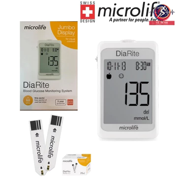 ( CHÍNH HÃNG ) Máy đo đường huyết Microlife DiaRite + 50 que thử đường .máy thử đường huyết microlife.