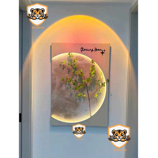 (K15) Tranh đèn led  mặt trăng dùng điều khiển, trang trí nhà cửa sang trọng, phòng khách, spa, hành lang, quà tặng đẹp