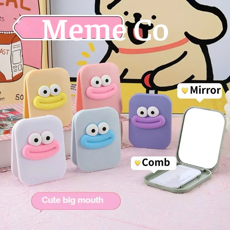 Set gương lược chải tóc tạo kiểu hình hộp, hoạ tiết hoạt hình Cutee
