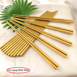 Combo 5 Đôi Đũa Vuông Inox 304 Mạ Titan Inox 304 - Sang Trọng, Bền Bỉ Với Công Nghệ Hiện Đại