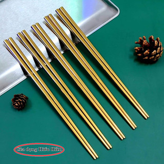 Combo 5 Đôi Đũa Vuông Inox 304 Mạ Titan Inox 304 - Sang Trọng, Bền Bỉ Với Công Nghệ Hiện Đại