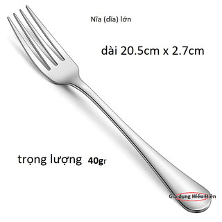Gía rẻ- Combo 6 Chiếc Nĩa inox Dài 20.6cm Ăn Cơm Sườn Bít Tết Mỳ Ý Bóng Đẹp Dày Cứng