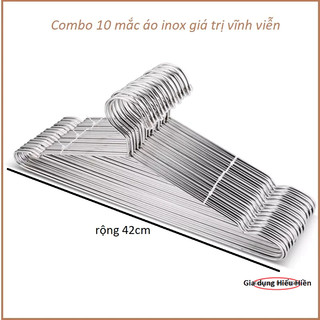 Combo 10 Mắc Áo Inox 304 Thanh Tròn Size Người Lớn Chắc Chắn Giá Trị Bền Vững