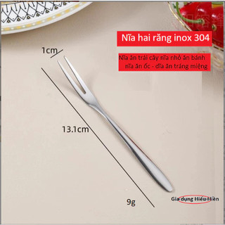 Combo 10 Nĩa Nhỏ 2 Răng Inox 304 - Hoàn Hảo Cho Trái Cây, Bánh và Mứt