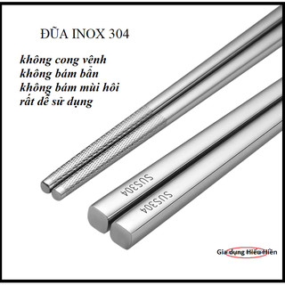 Combo 10 Đôi Đũa Inox 304 Cao Cấp - Đũa Ăn Cơm Chống Trượt, Sang Trọng & Bền Bỉ