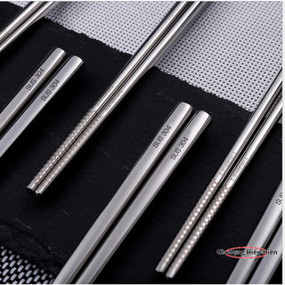Combo 10 Đôi Đũa Inox 304 Cao Cấp - Đũa Ăn Cơm Chống Trượt, Sang Trọng & Bền Bỉ