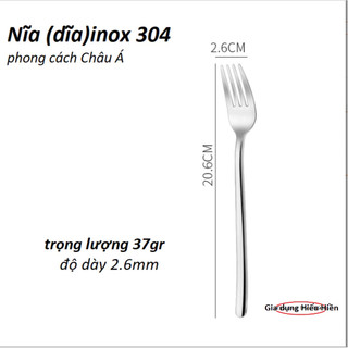Combo 5 Nĩa Inox 304 Hàn Quốc - Dĩa Ăn Phong Cách Châu Á, Phù Hợp Cho Gia Đình và Nhà Hàng