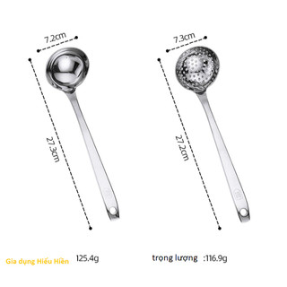 Inox 304 Bộ Múc Canh Dài 27cm Gồm hai chiếc Muôi+Chao Bộ Ăn Lẩu  Sang Trọng