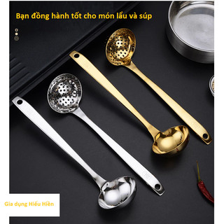 Inox 304 Bộ Múc Canh Dài 27cm Gồm hai chiếc Muôi+Chao Bộ Ăn Lẩu  Sang Trọng