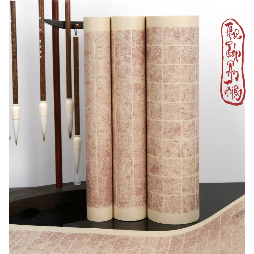 10 Mét Giấy Xuyến Chỉ Kẻ Ô Phú Cổ Thác Phiến Ô Vuông Ô Dọc 2cm 3cm Luyện Viết Chữ Thư Pháp Hán Việt