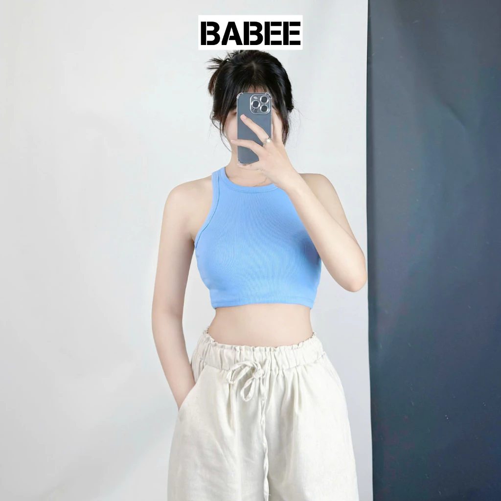 Áo Ba Lỗ Nữ BABEE Dáng Croptop Ôm Body Dễ Phối Đồ Nhiều Màu Chất Thun Co Dãn Mềm Mại Kiểu Basic