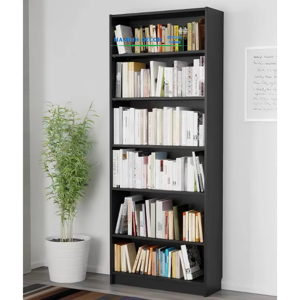 Kệ sách gỗ MDF phủ melamin cao cấp, kệ sách decor phòng làm việc, văn phòng - HM250